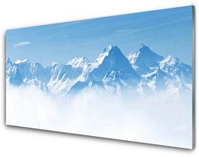 Üvegkép Fog Hegyi táj 125x50 cm