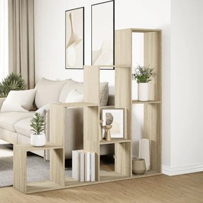 4 szintes sonoma tölgy elválasztó könyvespolc 143,5x29x143,5 cm