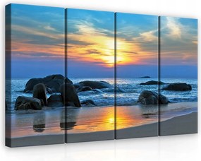 Vászonkép 120x80 Naplemente tenger tengerpart természet nyugalom harmónia tájkép