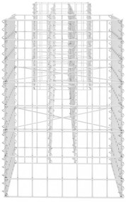 H alakú acéldrót virágtartó gabion 260 x 40 x 60 cm