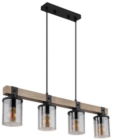 Brilagi - Kábeles függőlámpa VISTA 4xE27/60W/230V tölgy