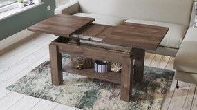 Mazzoni ASTORIA Barna Tölgy - NYITHATÓ/MAGASÍTHATÓ DOHÁNYZÓASZTAL POLCOS ÉTKEZŐASZTAL ÉS DOHÁNYZÓASZTAL EGYBEN