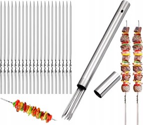 Hús Nyársak Grillezéshez Acél Grill Szett 20 Db-os