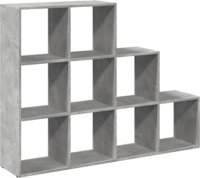vidaXL 3 szintes betonszürke szerelt fa könyvespolc 137,5x29x103,5 cm