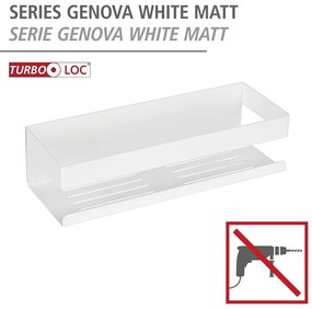 Matt fehér öntapadós rozsdamentes acél Turbo-Loc fürdőszobai polc Genova – Wenko