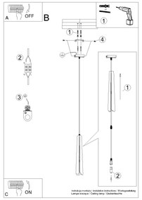 Sollux SL.1397 - Csillár zsinóron PRYSM 1xG9/8W/230V fehér