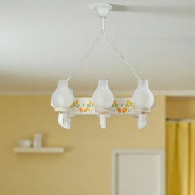 Brilagi - QUEEN láncos csillár 6xE14/40W/230V bükk/krém