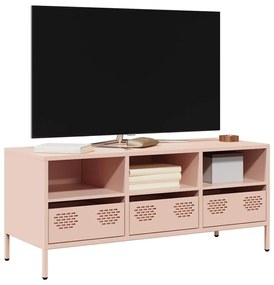 rózsaszín hidegen hengerelt acél TV-szekrény 101,5x39x43,5 cm