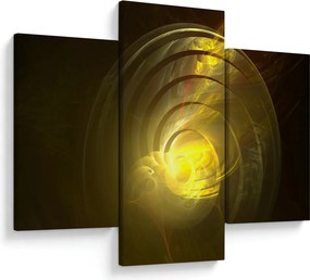 Sárga absztrakt spirál képe (90x60 cm)