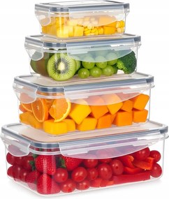 Konyhai tárolók Hermetikus élelmiszer tárolók tömítéssel x4