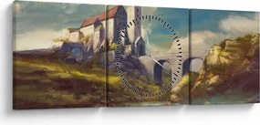 Kép - Középkori vár (órával) (90x30 cm)