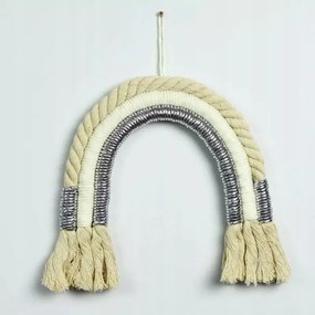 Függő fali dekoráció szivárvány makramé gyerekszobába 25x30cm OZD10S