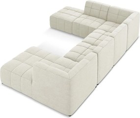Bézs buklé sarokkanapé (U alakú) Aloha – Makamii