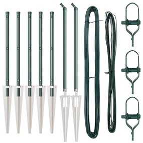 Kerítésoszlopok Cölöppel 7 db Ø32 mm 60 cm Horganyzott Acél