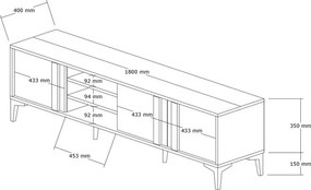 Mengu Atlantic Pine and Anthracite TV-asztal