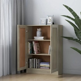 sonoma tölgy színű szerelt fa könyvszekrény 82,5 x 30,5 x 115cm