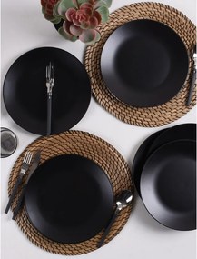 Matt fekete kerámia tányér készlet 6 db-os ø 25 cm – Hermia