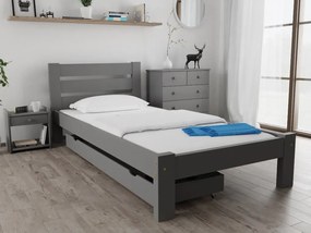 Amelia ágy 80x200 cm, szürke Ágyrács: Ágyrács nélkül, Matrac: Deluxe 10 cm matrac