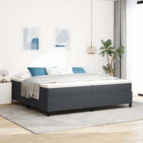 Boxspring Ágy Sötétszürke 200x200 cm Kordbársony