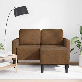 barna műbőr 2 üléses kanapé L-alakú kanapéval 125 cm