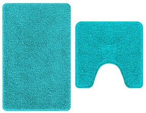 Csúszásmentes fürdőszőnyeg készlet 2 pcs Türkiz PP