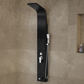 Merin || Black zuhanypanel, rozsdamentes acél