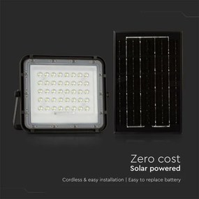 LED Kültéri napelemes reflektor LED/6W/3,2V IP65 4000K fekete + távirányító