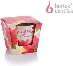 Karácsonyi gyertya üvegben Karácsonyi Virág csillogó arany 115g