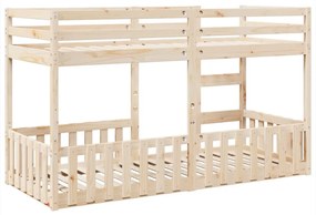 tömör fenyőfa emeletes ágy 90 x 200 cm