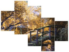 Gario Vászonkép Japán aranykert - 5 részes Méret: 150 x 70 cm