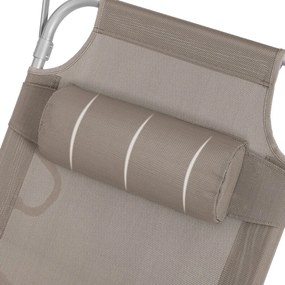 LAGUNA kerti napozóágy állítható napellenzővel, 193x59x30cm, barna-szürke (taupe) SongmicsHome