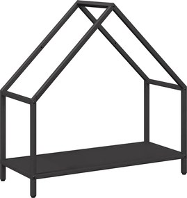 vidaXL fekete hidegen hengerelt acél tűzifatároló 60x25x60 cm
