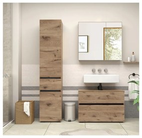 Natúr színű mosdó alatti szekrény tölgyfa dekorral 80x55 cm Wisla – Støraa