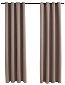2 db tópszínű sötétítőfüggöny fémgyűrűkkel 140 x 175 cm