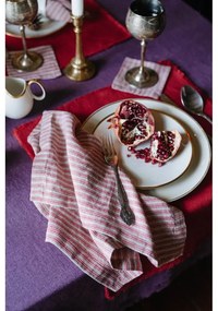 Piros-natúr színű poháralátét szett 4 db-os – Linen Tales