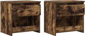 vidaXL 2 db füstös tölgy színű szerelt fa éjjeliszekrény 40x30x39 cm