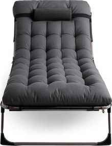 Leżak Ogrodowy Łóżko Polowe VENUS Szare