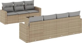 vidaXL 8 részes bézs polyrattan kerti ülőgarnitúra párnával
