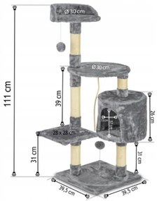 Kaparófa / pihenőhely macskáknak Misty 111 cm DR-266