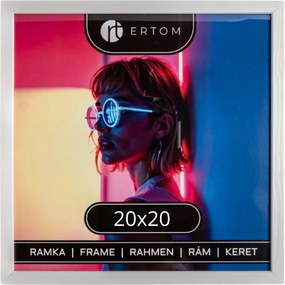 Fa képkeret 20x20 üveg fehér négyzet alakú