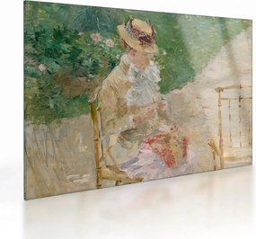 Üveg kép - Berthe Morisot, Young Woman Knitting, reprodukciók (70x50 cm)