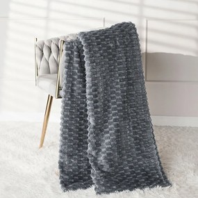 Dekoratív takaró Mikos divatos Sötétszürke 220x200 ágytakaró pléd puha