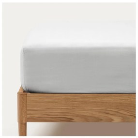 Fehér gumis pamut-perkál lepedő 90x200 cm Teia – Kave Home