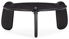 Fekete mangófa kerek dohányzóasztal ø 80 cm Tamira – MOME