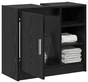 fekete tölgy mosdószekrény 63x29x55 cm szerelt fa