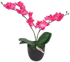 műorchidea virágcseréppel 30 cm piros