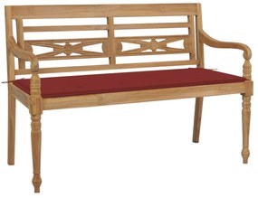 tömör tíkfa Batavia pad piros párnával 120 cm