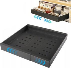 Teleszkópos fiók, kihúzható és bővíthető konyhai egyszemélyes, fekete