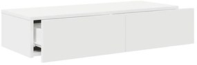 Falipolc fiókokkal fehér 80x33x17 cm műszaki fa