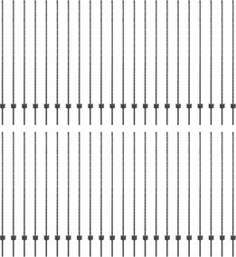 vidaXL Kerítésoszlop 44 pcs Szürke 200 cm Acél